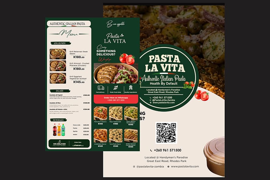 Pasta la Vita Menu Design Architecture
